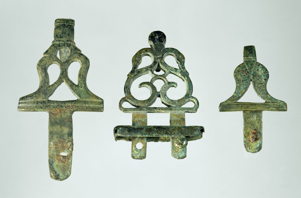 Bälteskrokar, från Chalons-sur-Marne, Tene II (300-120 f.Kr.) (metall) av Gaulish