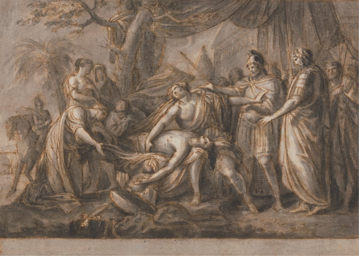 Achilles beklagar Patroklos död av Gavin Hamilton