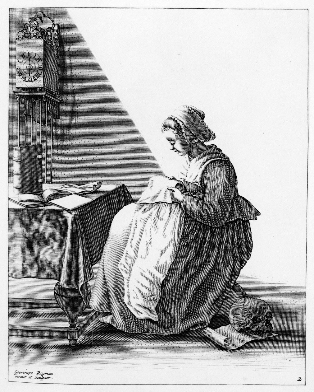 A Woman Making a Ruff, c.1640-7 swed av Geertryut Roghman