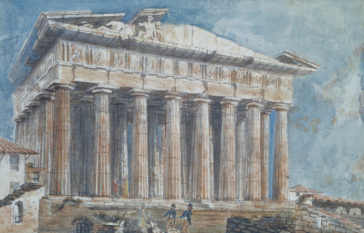Avlägsnandet av skulpturerna från Pedimenten i Parthenon av Elgin av Gell Sir William