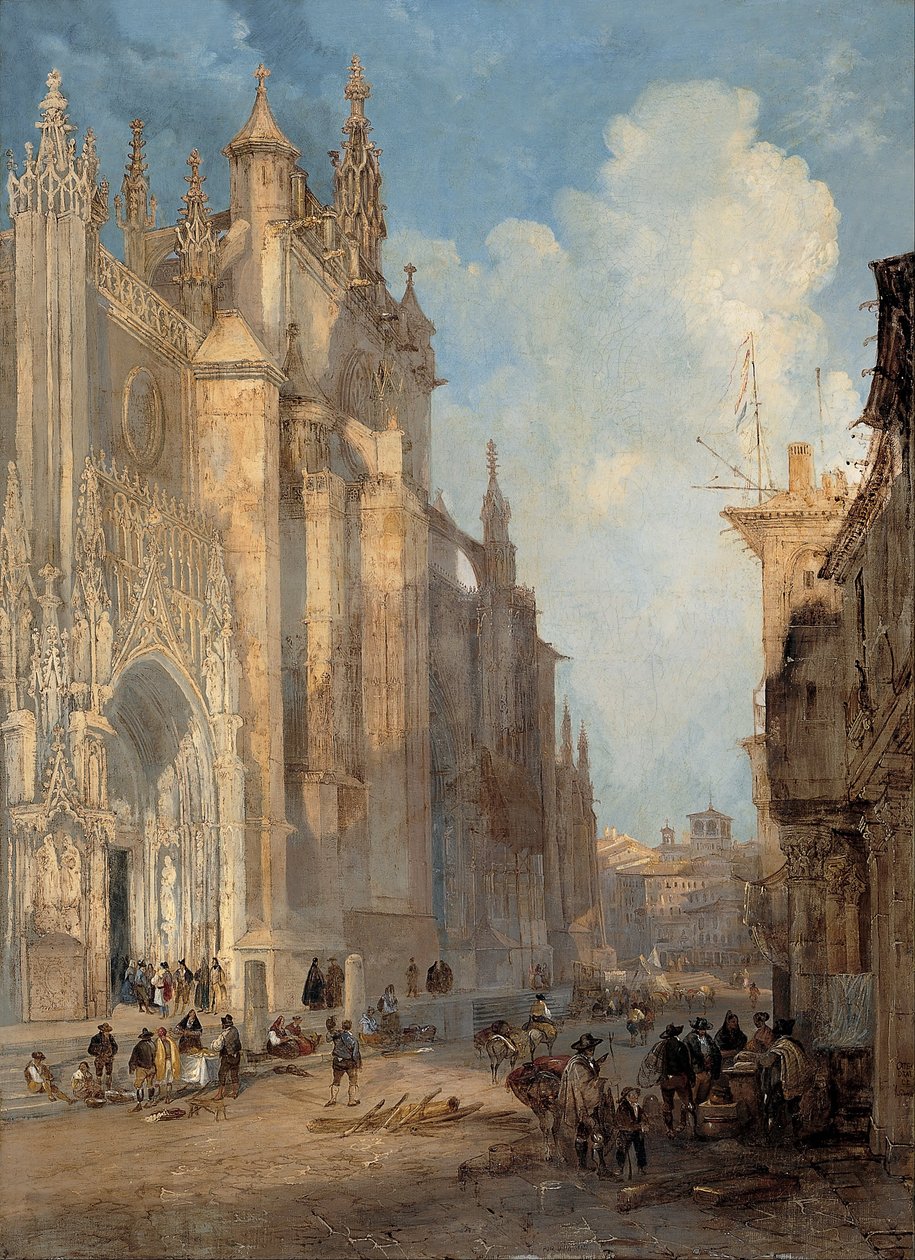 Sevillas katedral på sidan av stegen av Genaro Pérez Villaamil
