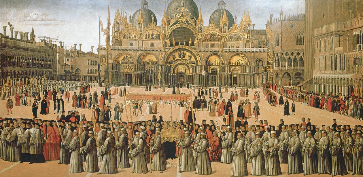 Procession på Markusplatsen, 1496 av Gentile Bellini