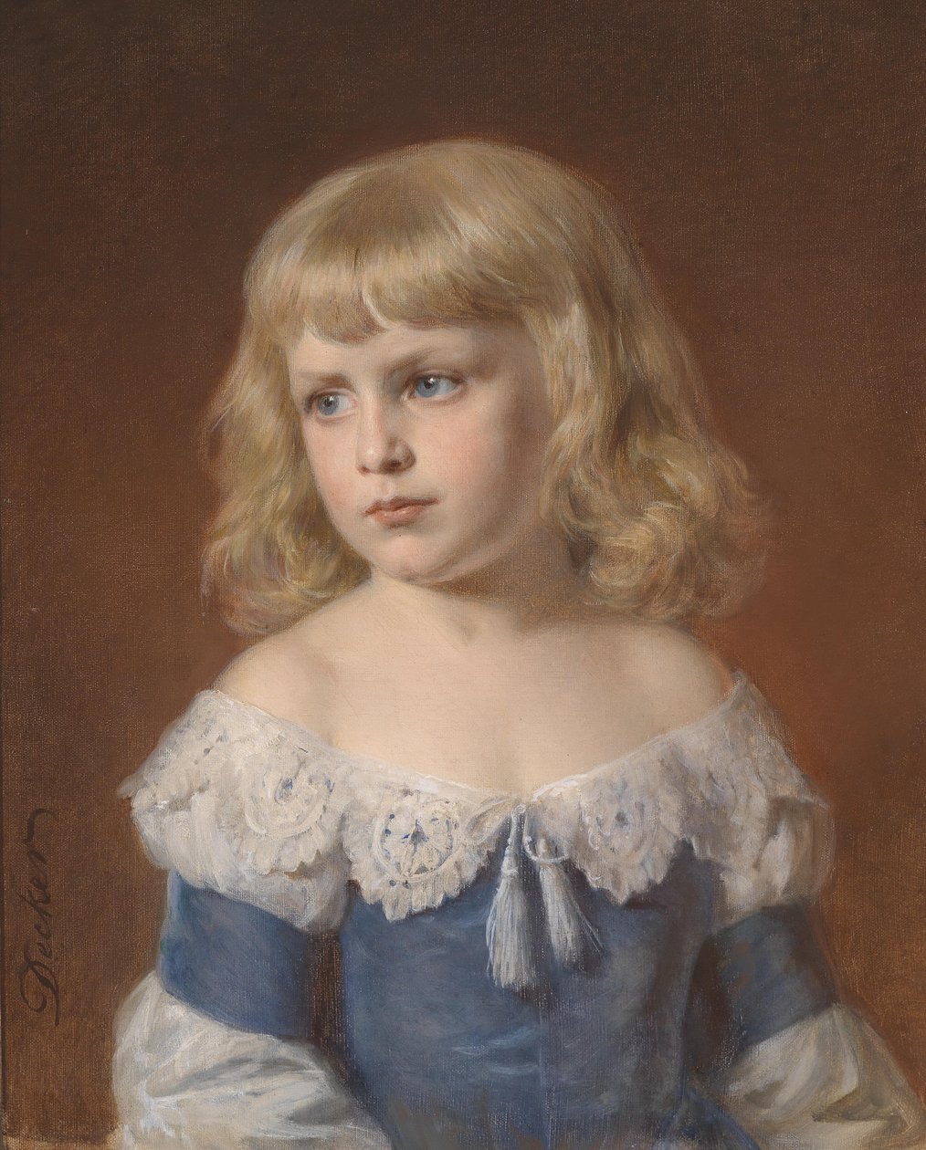Porträtt av en blond flicka av Georg Decker