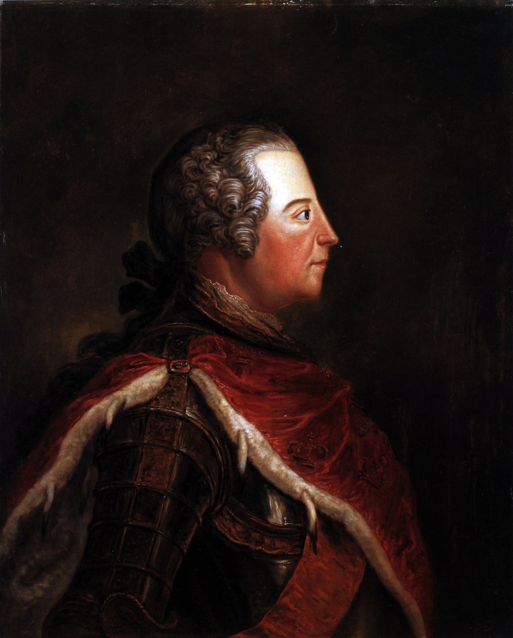 Friedrich (II.) von Preußen als Kronprinz im Profil. av Georg Wenzeslaus von Knobelsdorff
