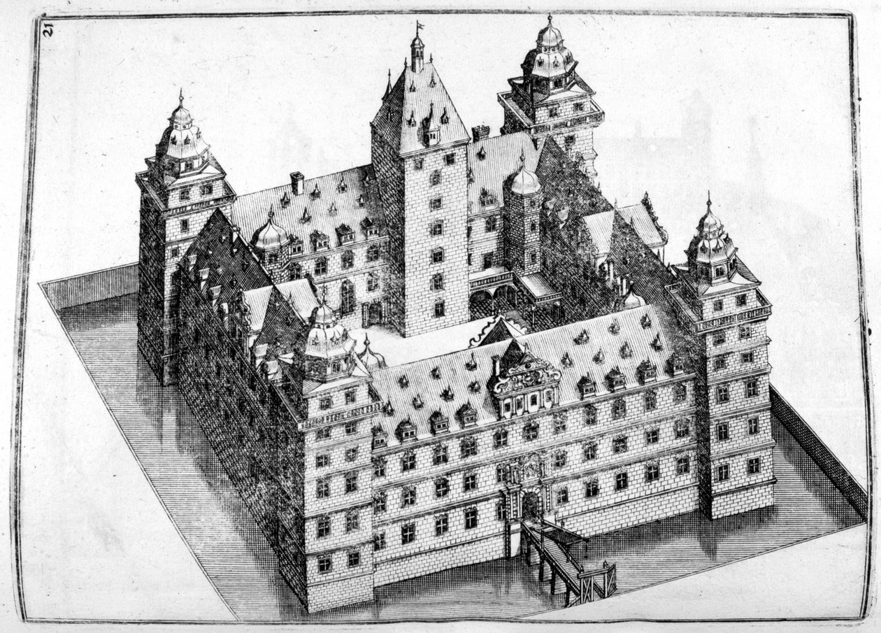 Slottsdesign, 1664 av Georg Andreas Bockler