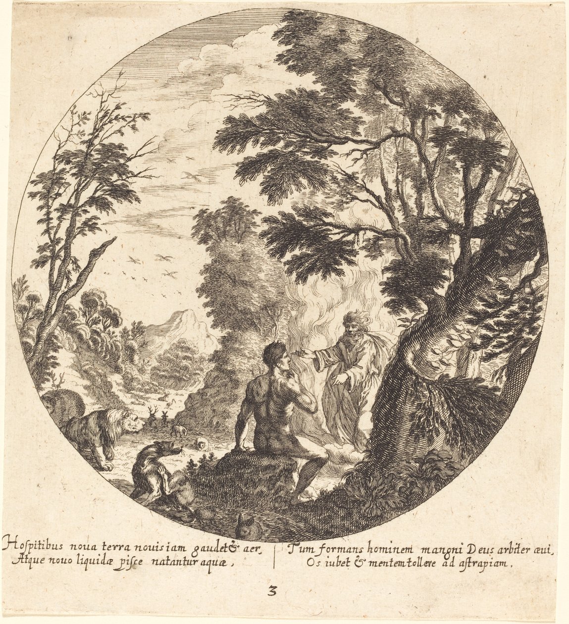 Gud skapar människan av Georg Andreas Wolfgang the Elder