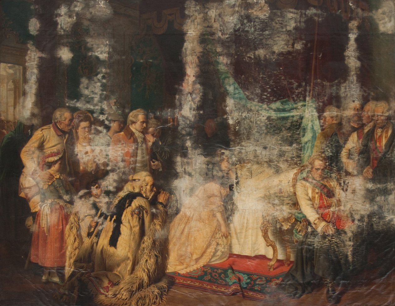 Kejsar Josef II på sin dödsbädd av Georg Conräder