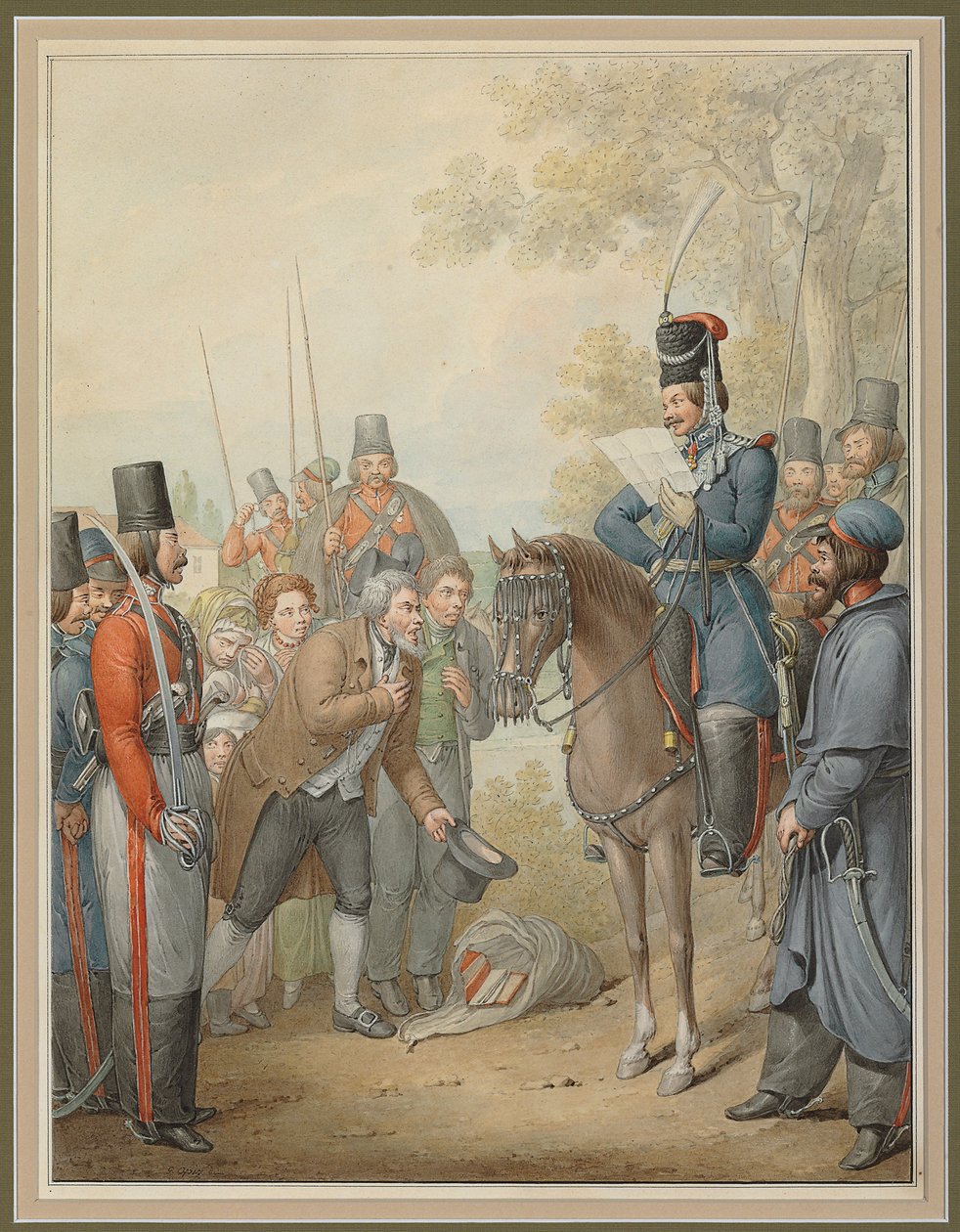 Ryska kosacker och en söner, av Georg Emanuel Opitz
