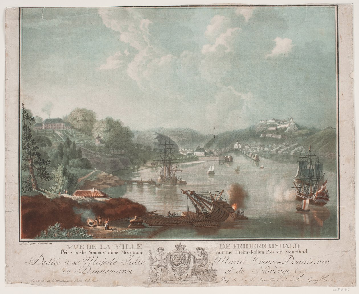 Vue de la ville Frederikshald av Georg Haas