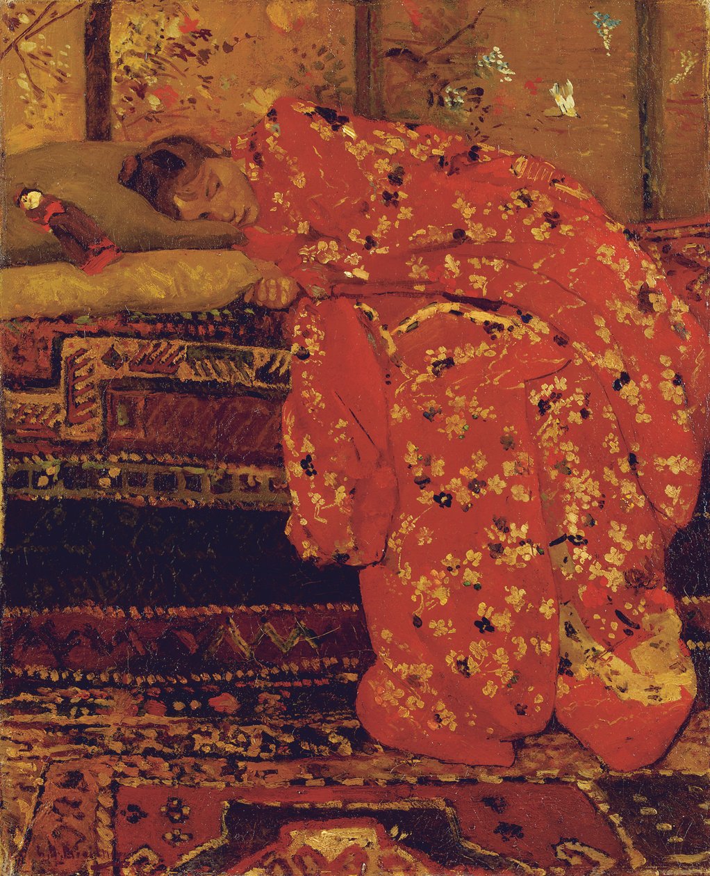 Flicka i en röd kimono av Georg Hendrik Breitner