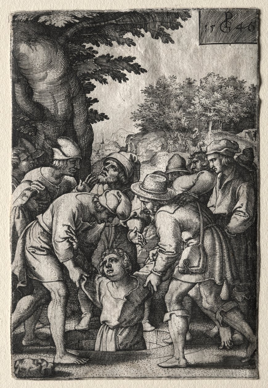 Joseph sänktes i en brunn av Georg Pencz