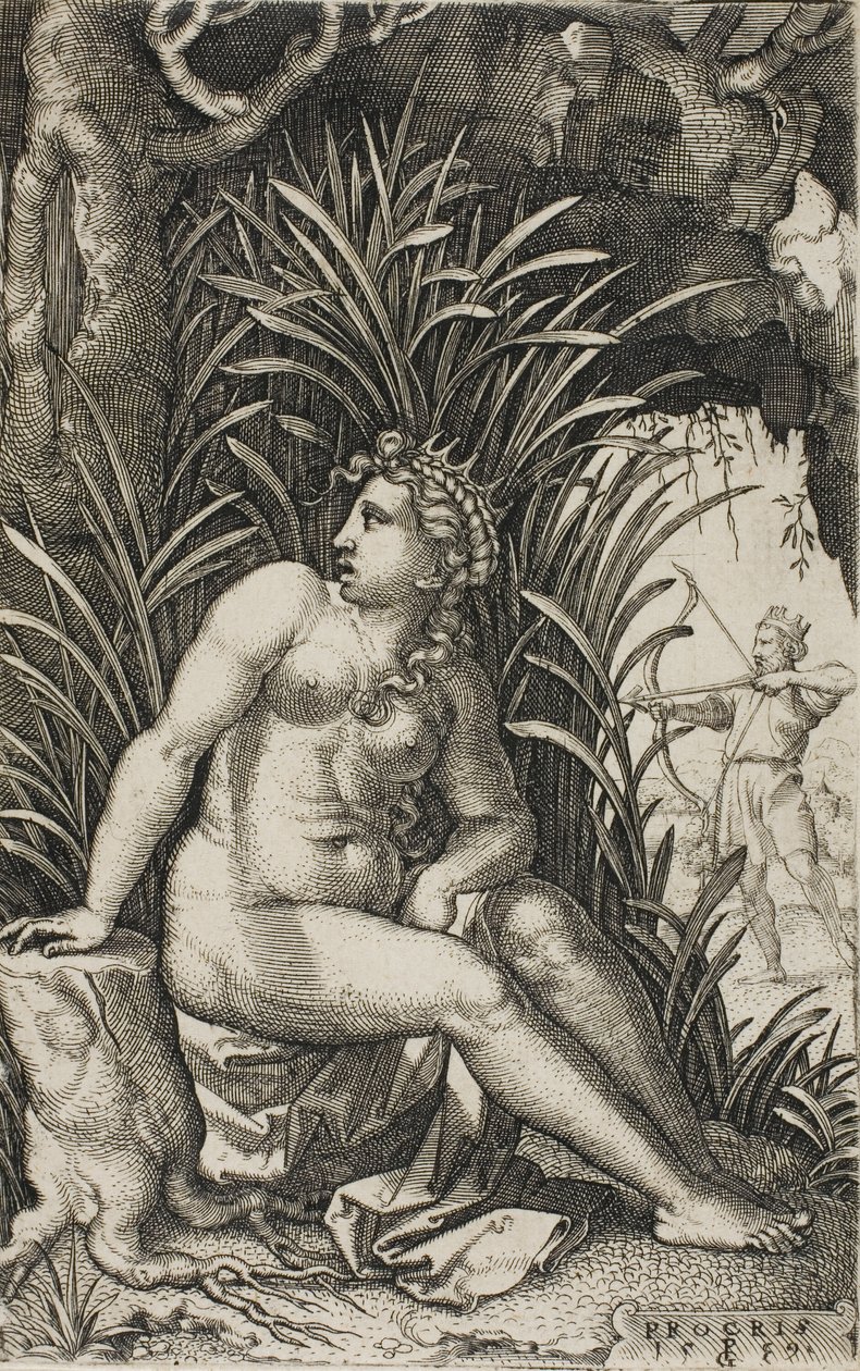 Procris, från grekiska hjältinnor av Georg Pencz