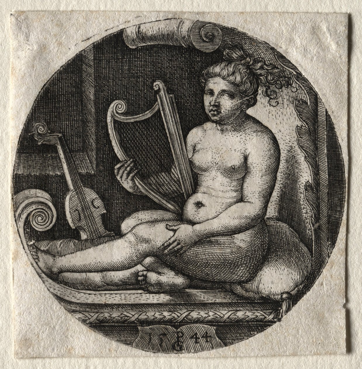 Harpisten, 1544. av Georg Pencz