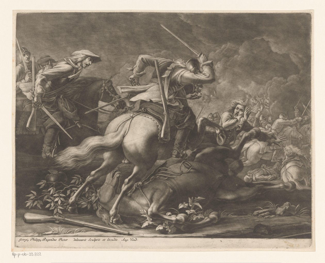 Ryttare kamp av Georg Philipp Rugendas (I)