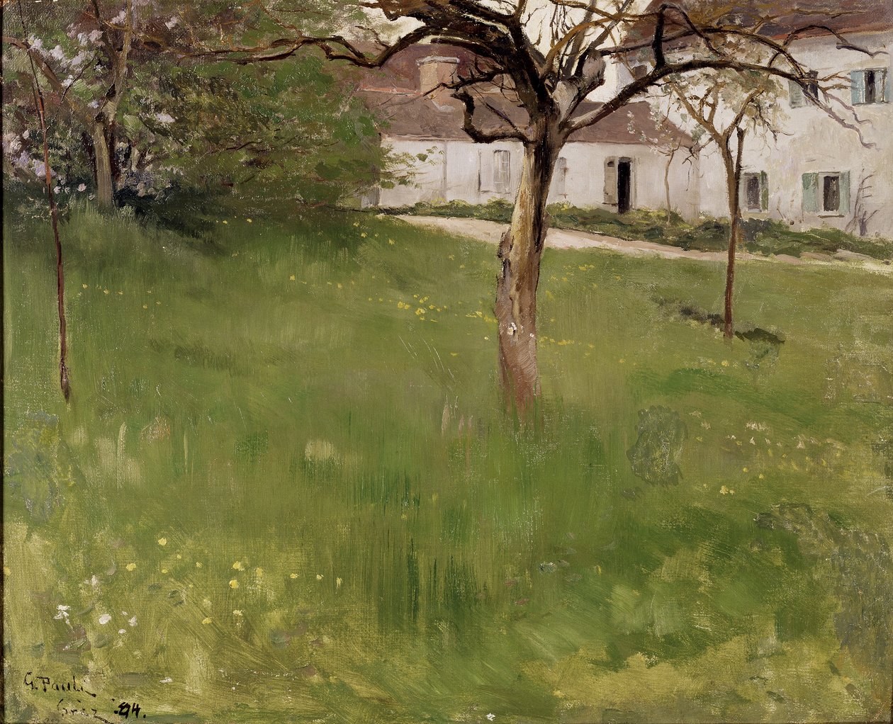 En trädgård i Grez, 1884 av Georg Vilhelm Pauli