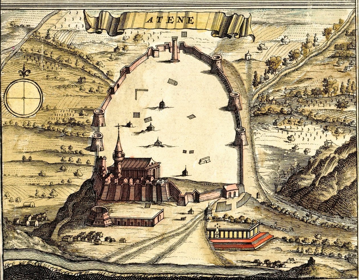Aten, Grekland av Georg and Hogenberg Franz (1535 90) Braun