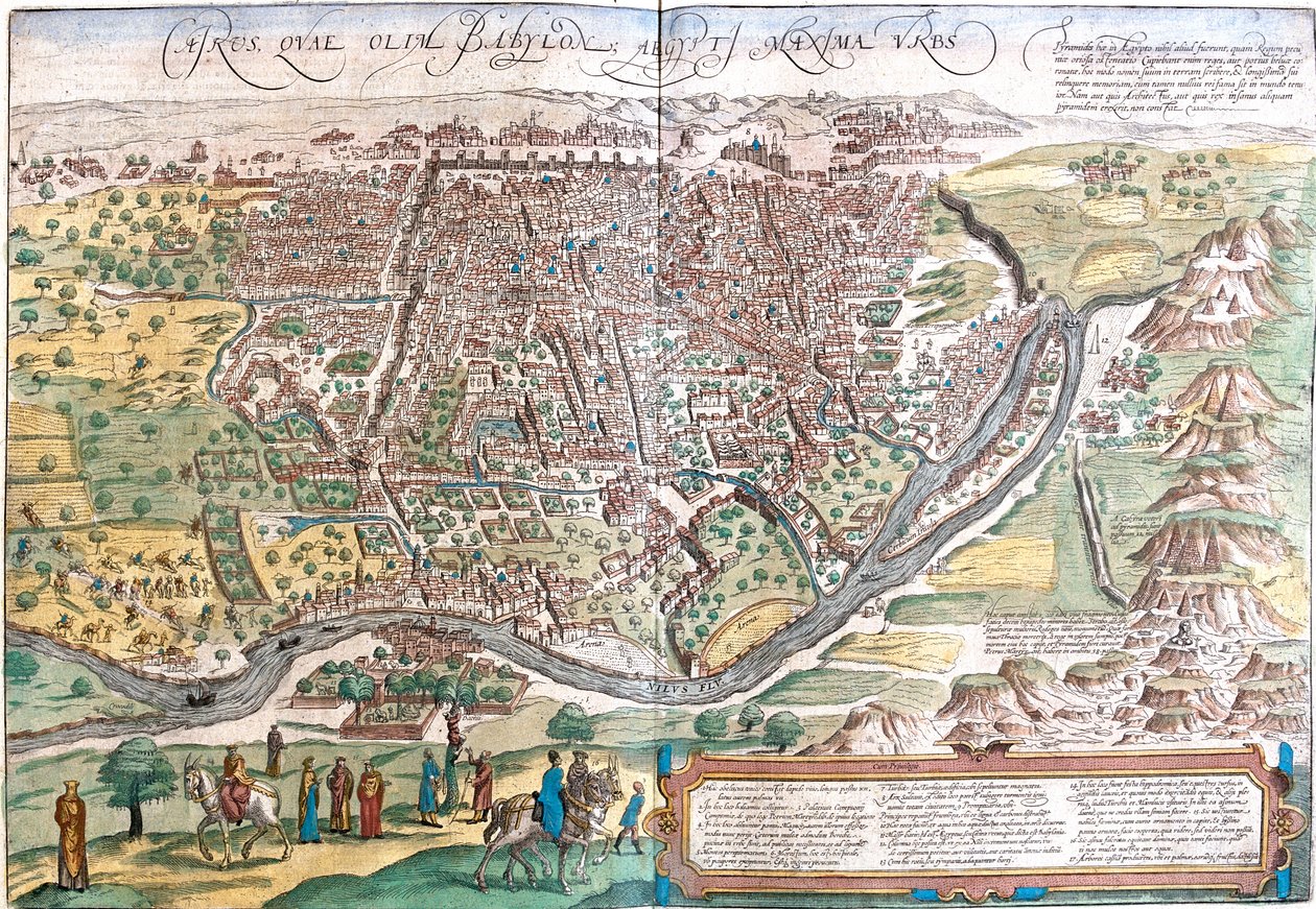 Kairo, Egypten av Georg and Hogenberg Franz (1535 90) Braun