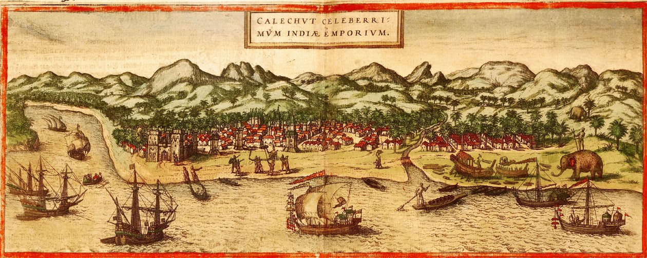 Calicut av Georg and Hogenberg Franz (1535 90) Braun