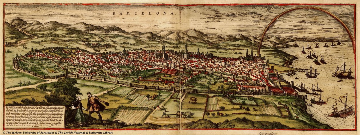 Catalon stad av Georg and Hogenberg Franz (1535 90) Braun