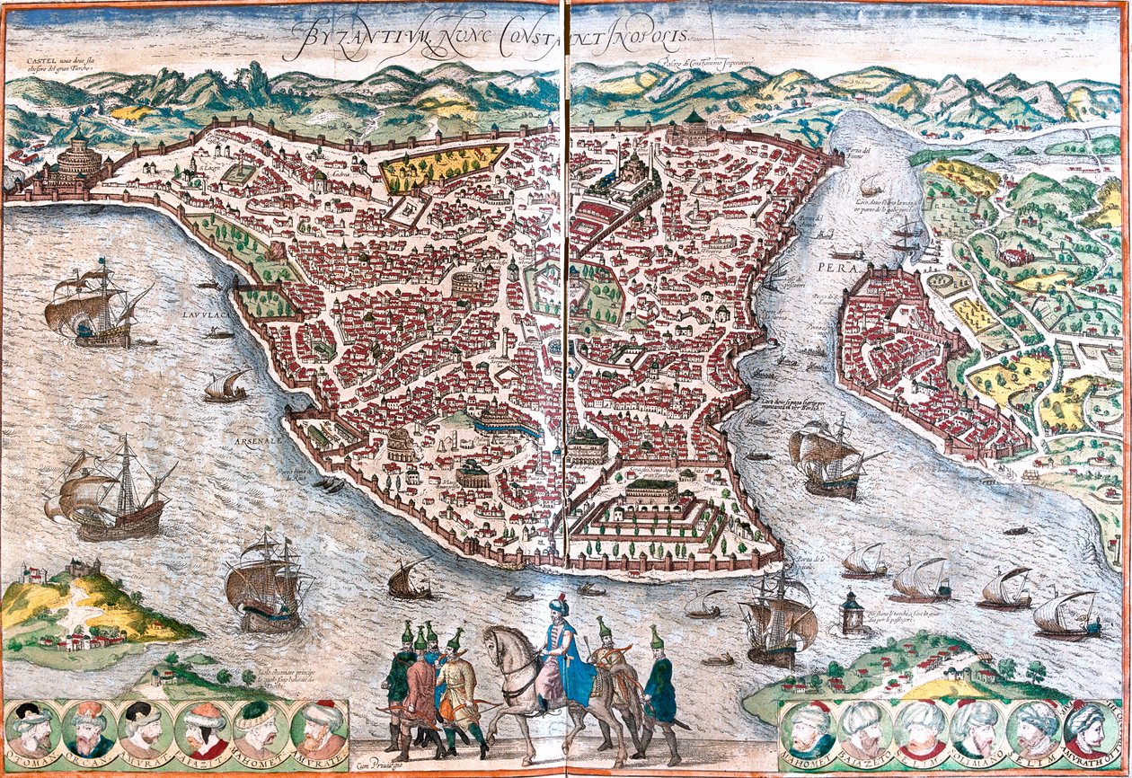 Istanbul, Turkiet av Georg and Hogenberg Franz (1535 90) Braun