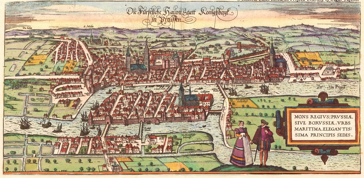 Kaliningrad, Ryssland av Georg and Hogenberg Franz (1535 90) Braun