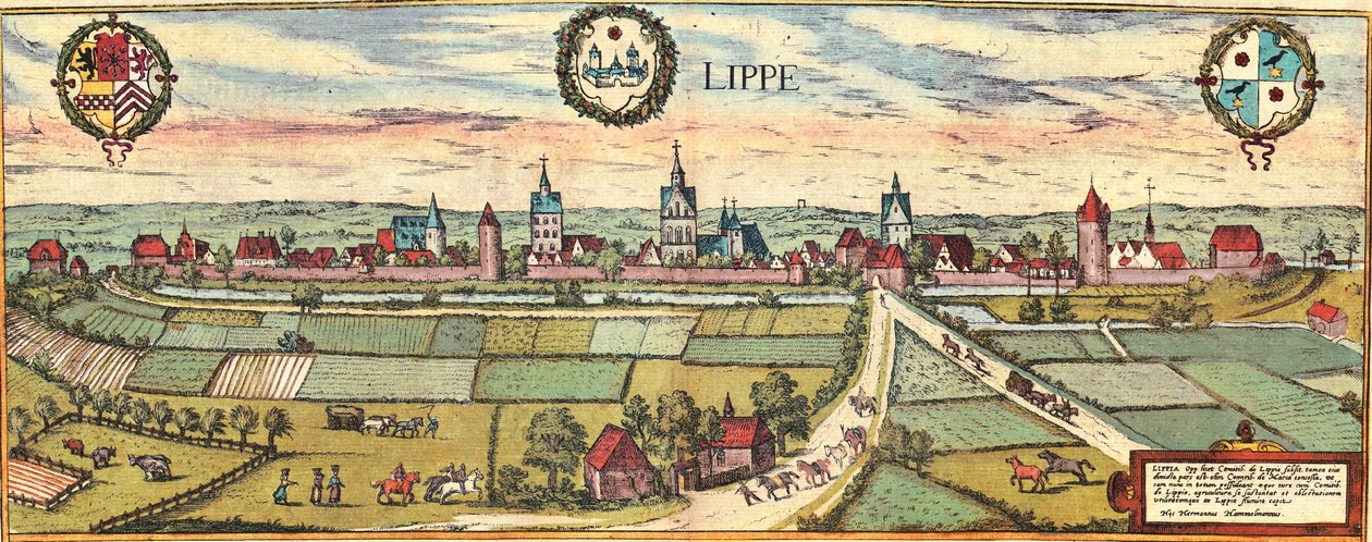 Lippe, Tyskland av Georg and Hogenberg Franz (1535 90) Braun