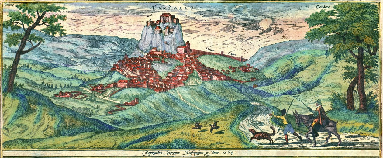 Malaga stad av Georg and Hogenberg Franz (1535 90) Braun