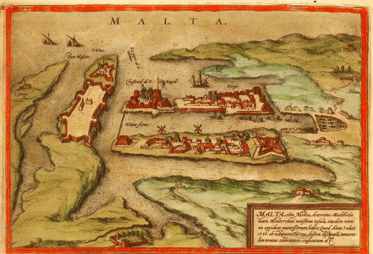 Malta av Georg and Hogenberg Franz (1535 90) Braun