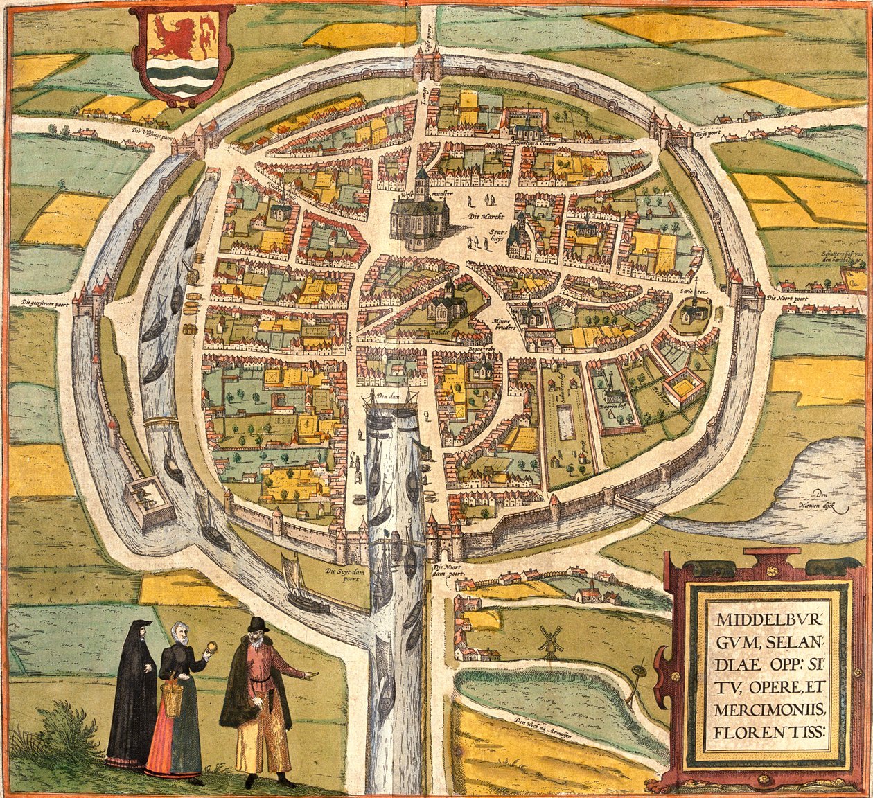 Middelburg, Nederländerna av Georg and Hogenberg Franz (1535 90) Braun