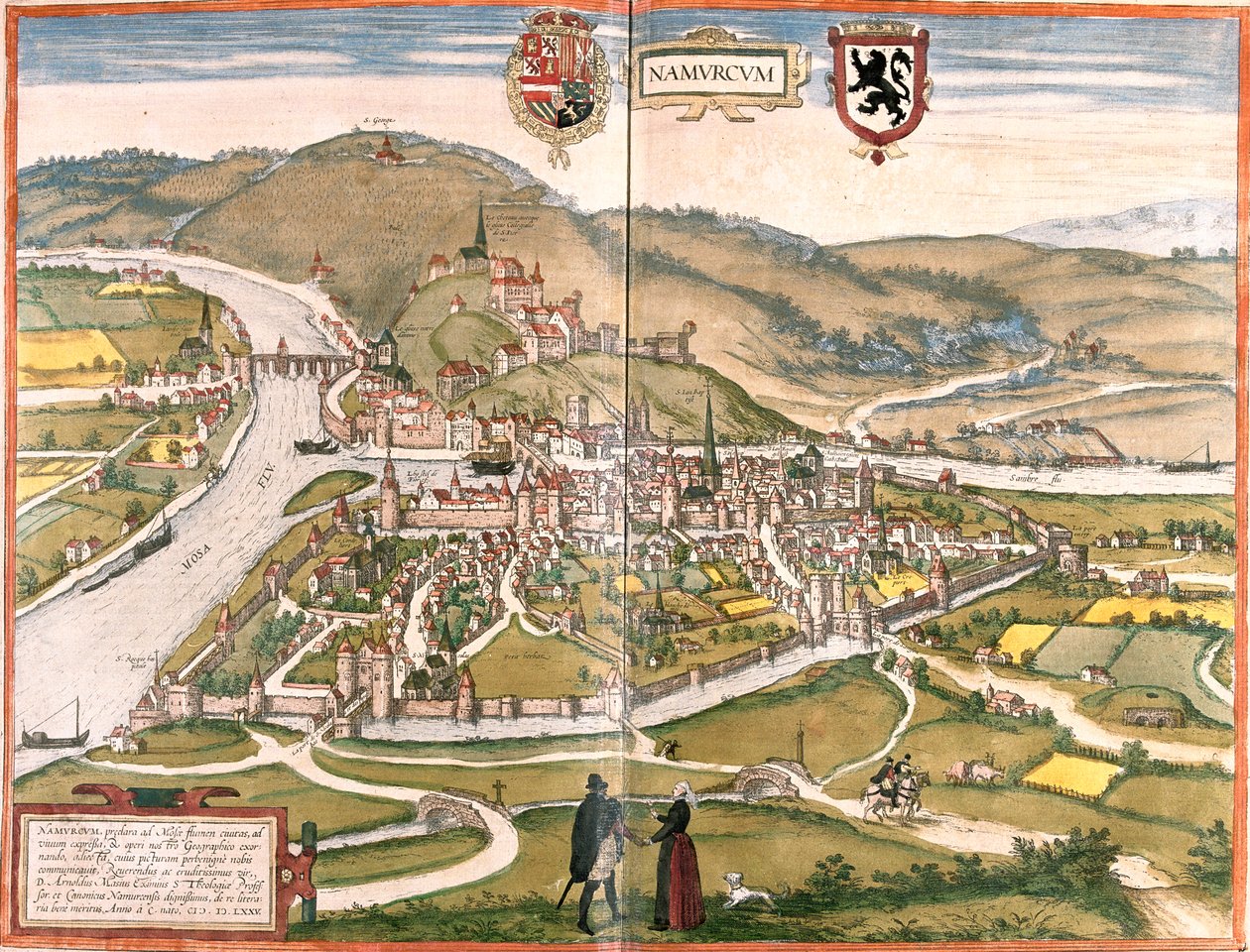 Namur, , Belgien av Georg and Hogenberg Franz (1535 90) Braun