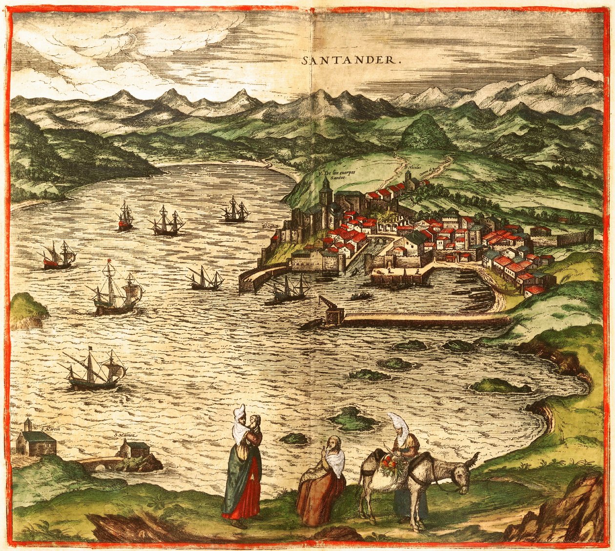 Santander av Georg and Hogenberg Franz (1535 90) Braun