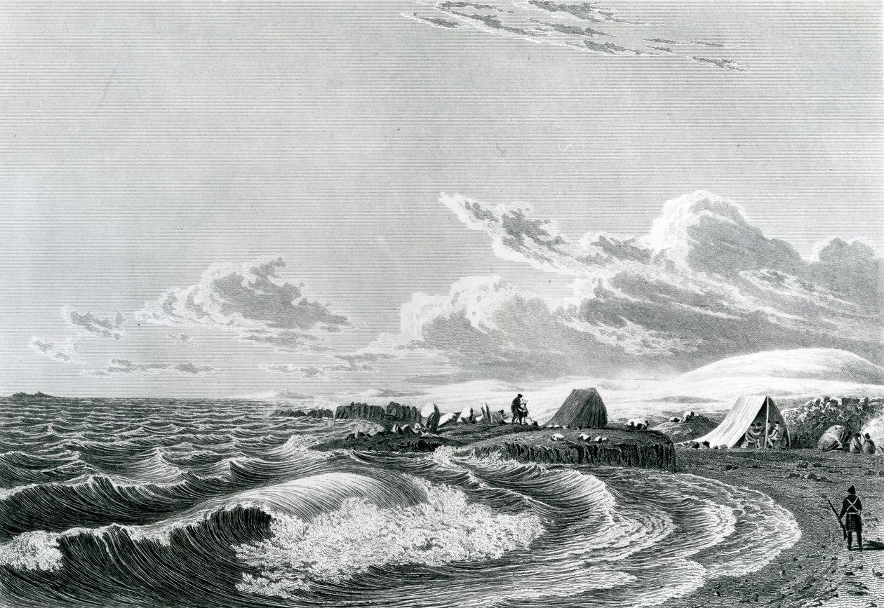 Franklins expedition slog läger vid Point Turnagain, 1821 av George Back