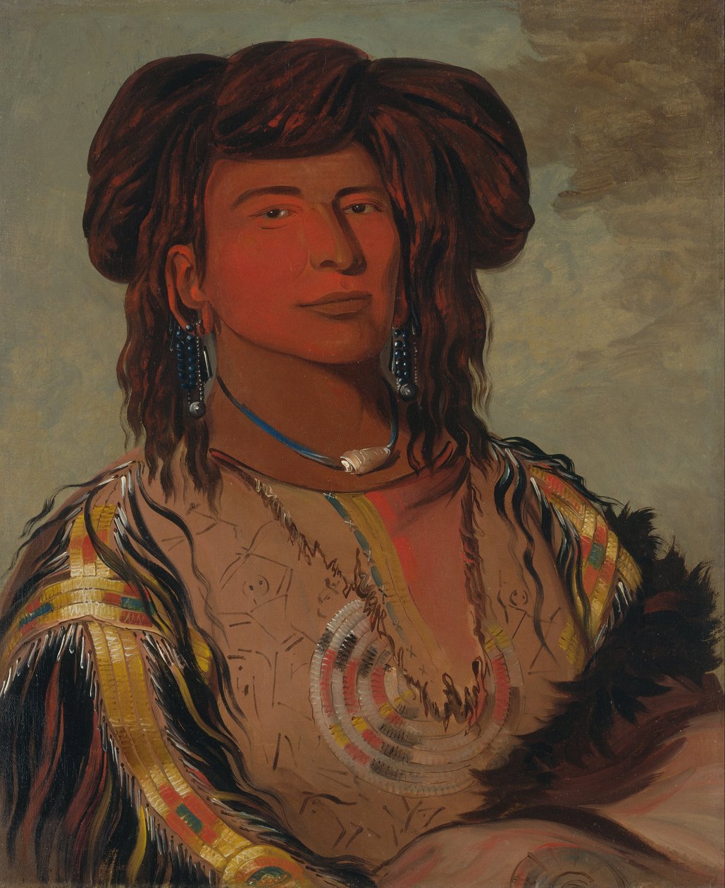 Ha-wón-je-tah, Ett horn, chef för Miniconjou-stammen av George Catlin