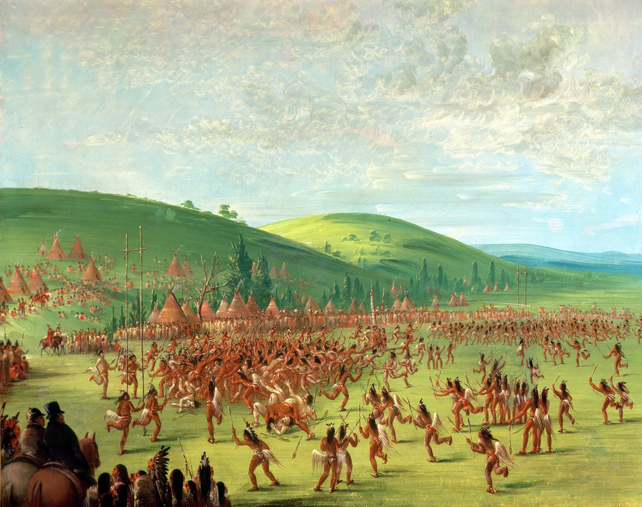 Indiskt bollspel av George Catlin