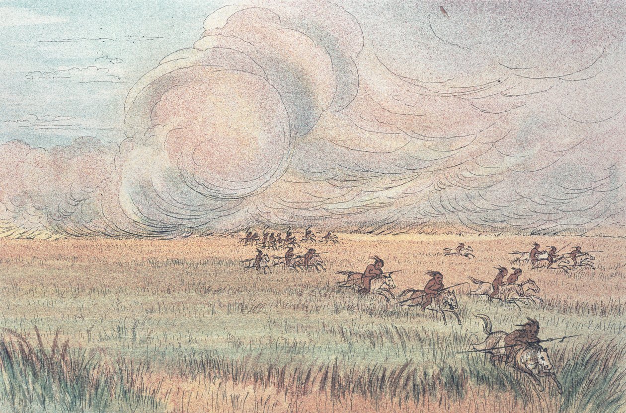 Präriebrand i Missouri av George Catlin