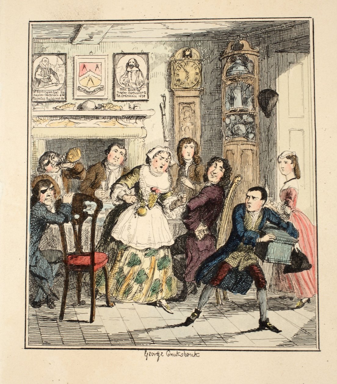 Må jag bli förbannad, mumlade Jack Sheppard, om jag någonsin försöker vara ärlig igen, illustration från Jack Sheppard: A Romance av William Harrison Ainsworth, publicerad 1839 (handkolorerad etsning). av George Cruikshank