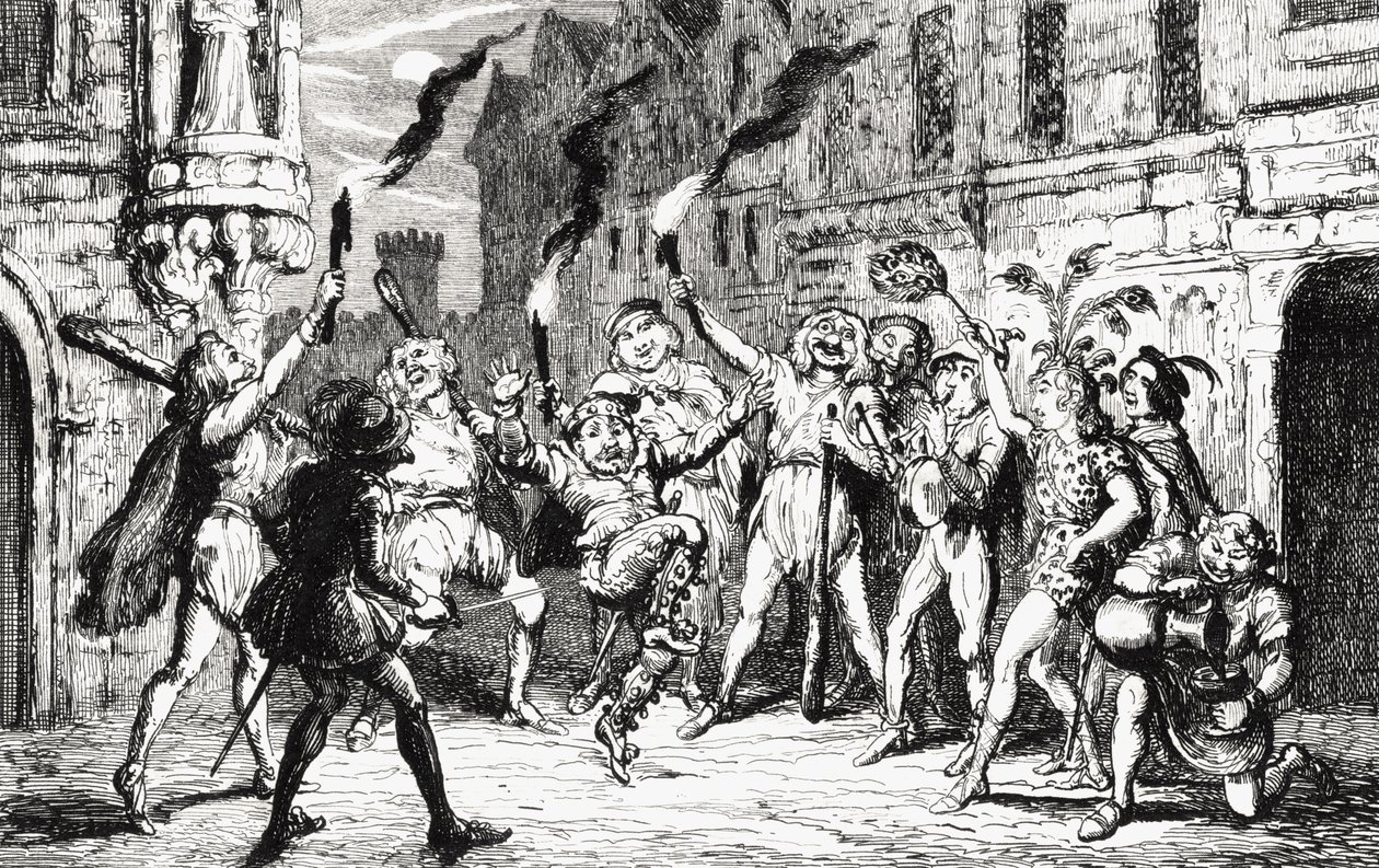 The Revellers, illustration från 