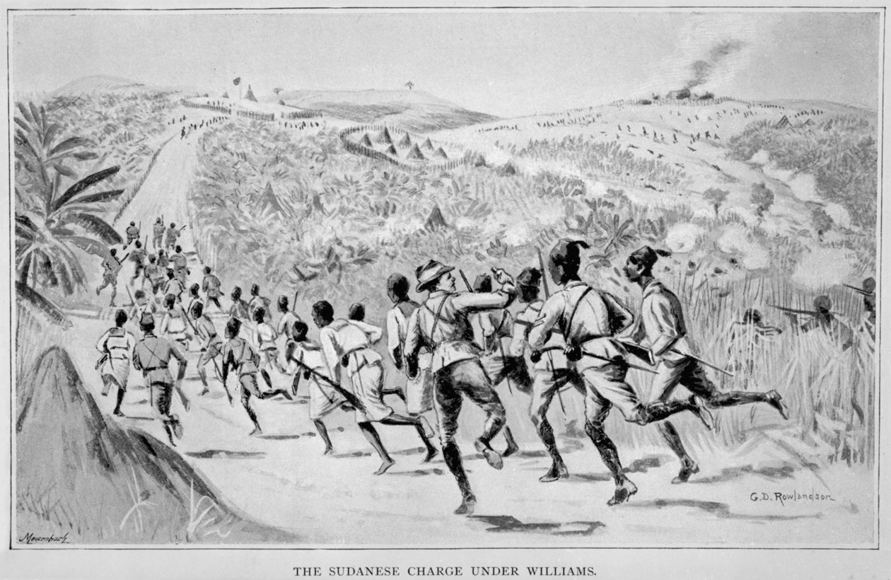 Den sudanesiska anfallet under Williams, ur "The Rise of Our East African Empire", av Lord Frederick J.D. Lugard, 1893. av George Derville Rowlandson
