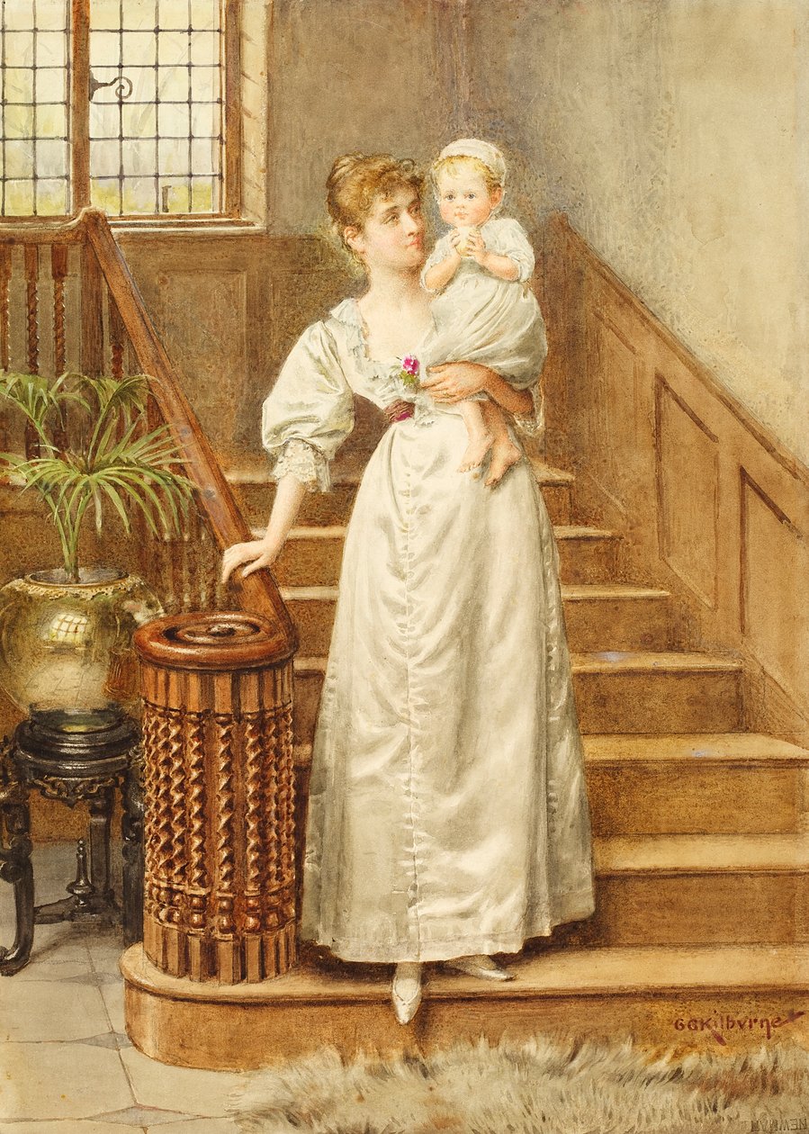 Mor och barn, c.1890 av George Goodwin Kilburne