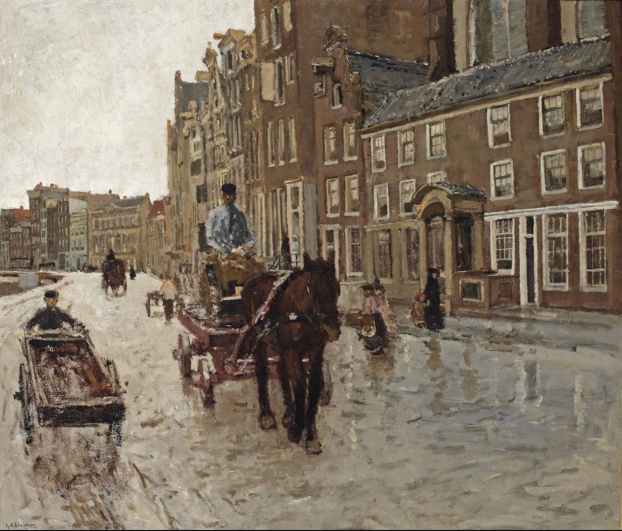 Rokin with the Nieuwezijdskapel, Amsterdam av George Hendrik Breitner