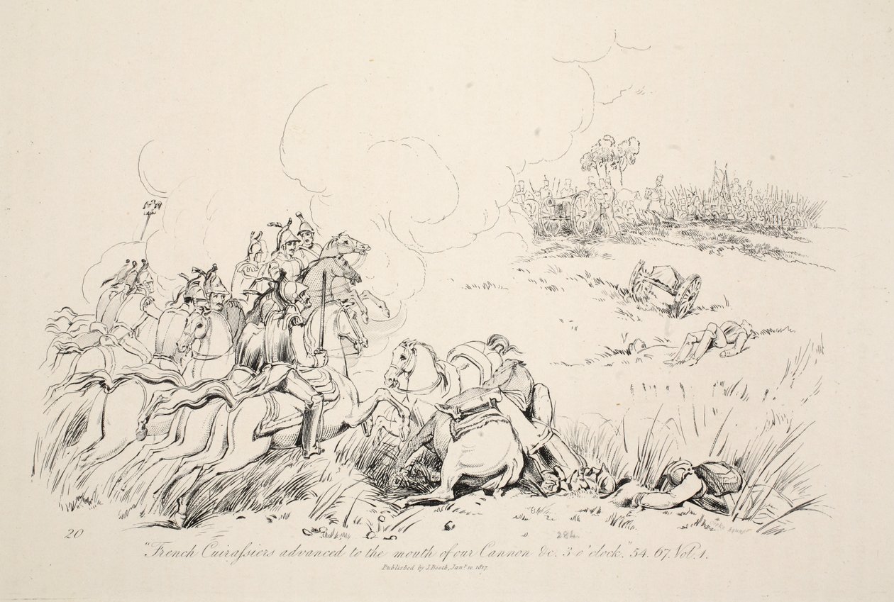 Franska Carfusiers avancerade till mynningen av vår kanon, pub. J. Booth, 1816 av George Jones