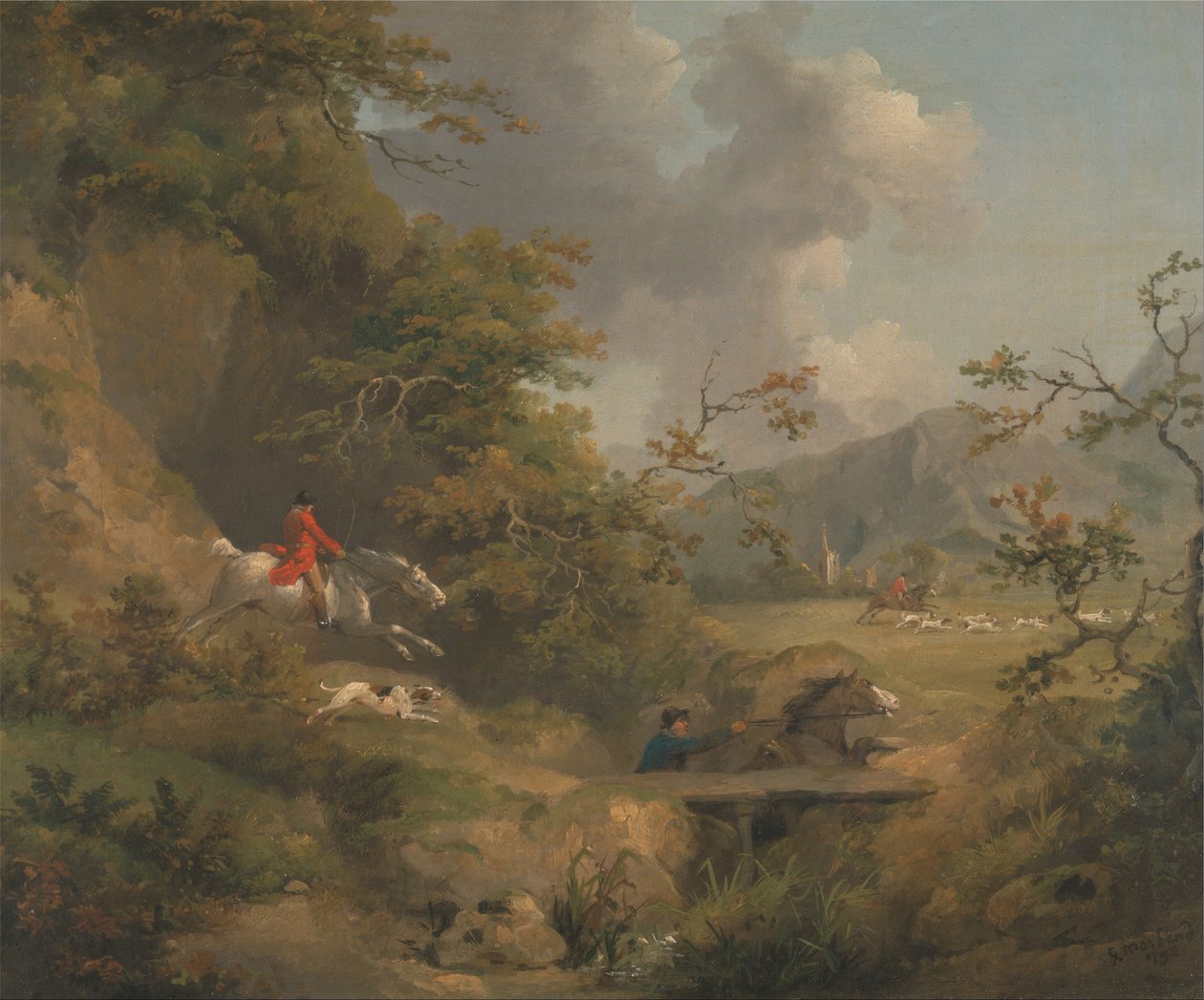 Foxhunting i kuperat land av George Morland