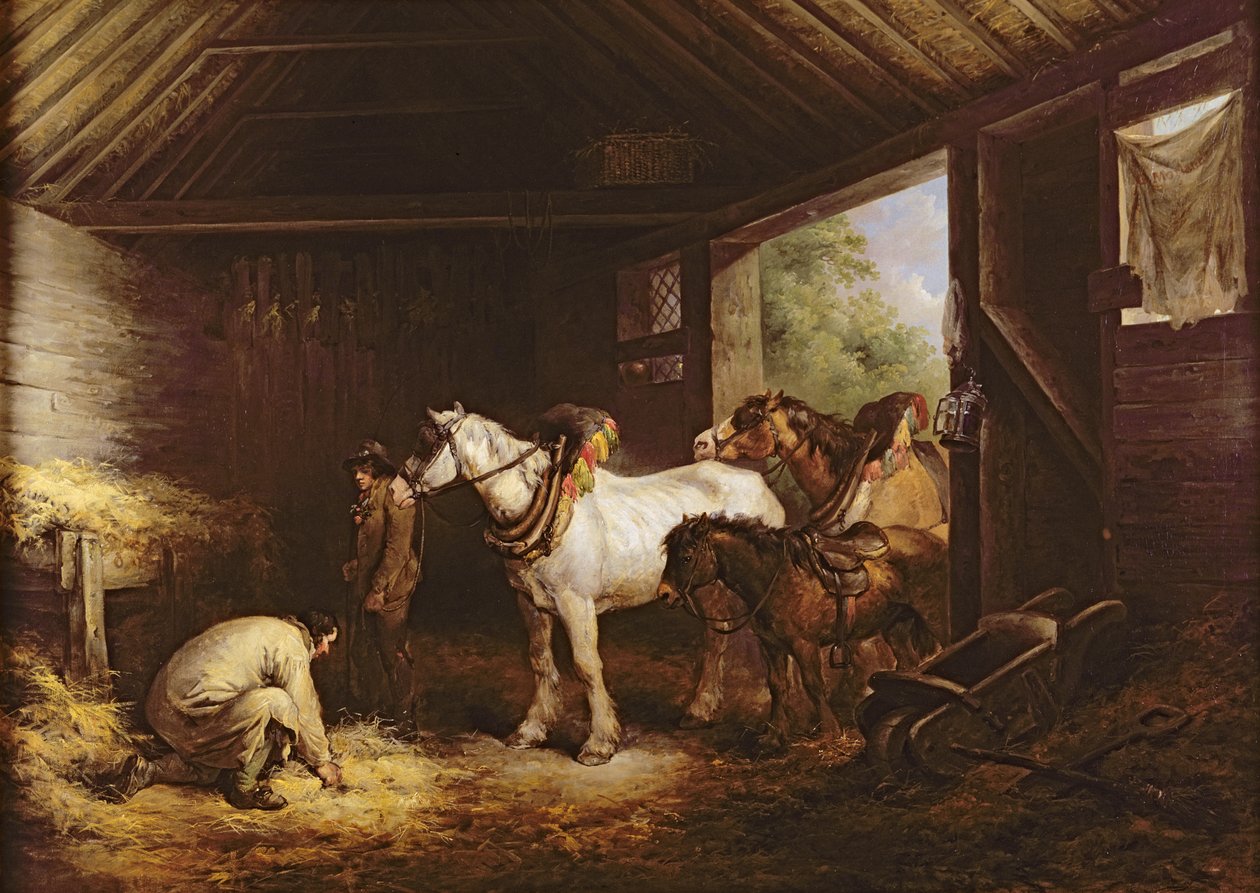 Inuti ett stall av George Morland