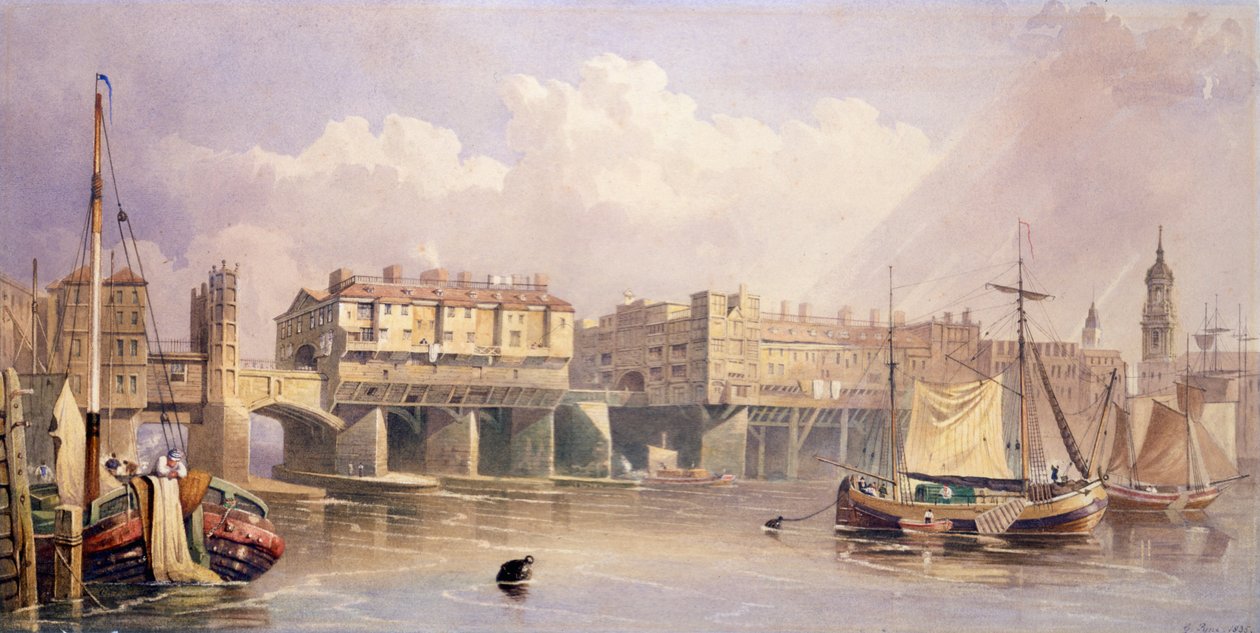 London Bridge, 1835 av George Pyne