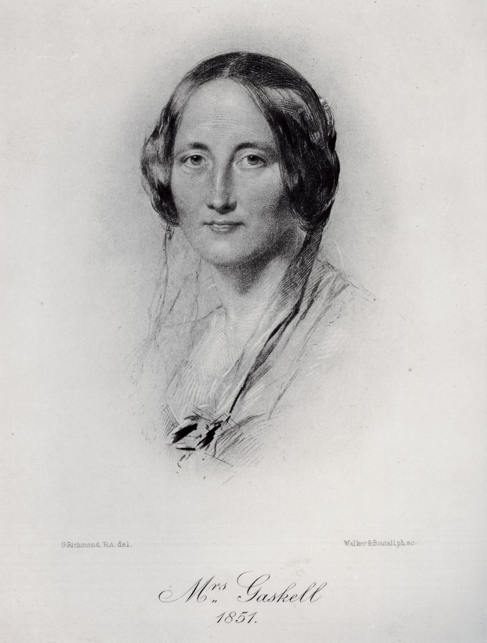 Elizabeth Cleghorn Gaskell (1810-65) (se 114001) av George Richmond