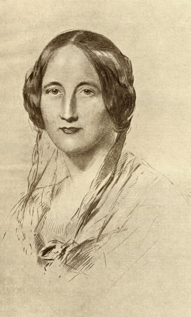 Elizabeth Cleghorn Gaskell (1810-65) av George Richmond