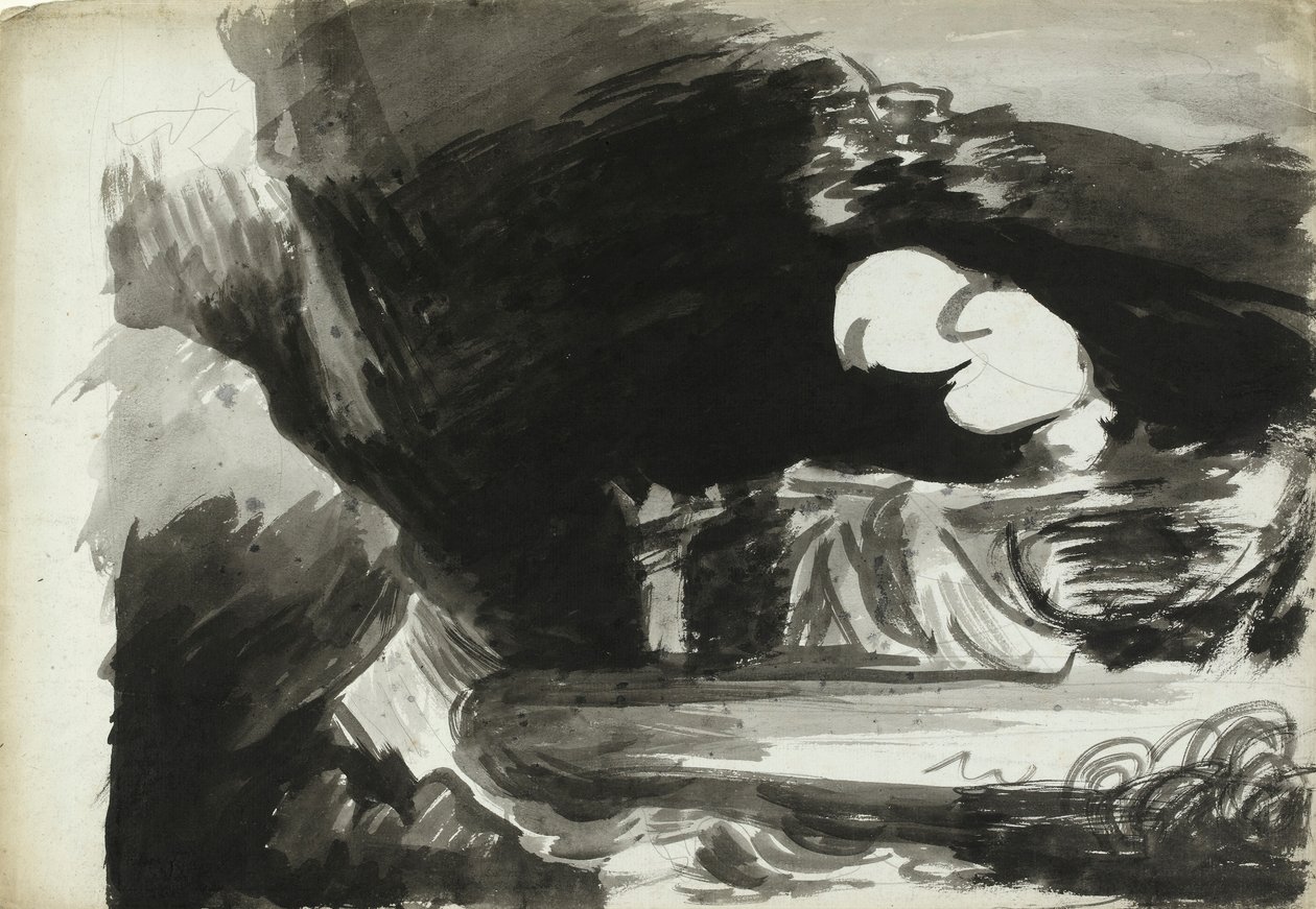 A Foregathering of Witches (wc med tvätt över grafit på papper) av George Romney