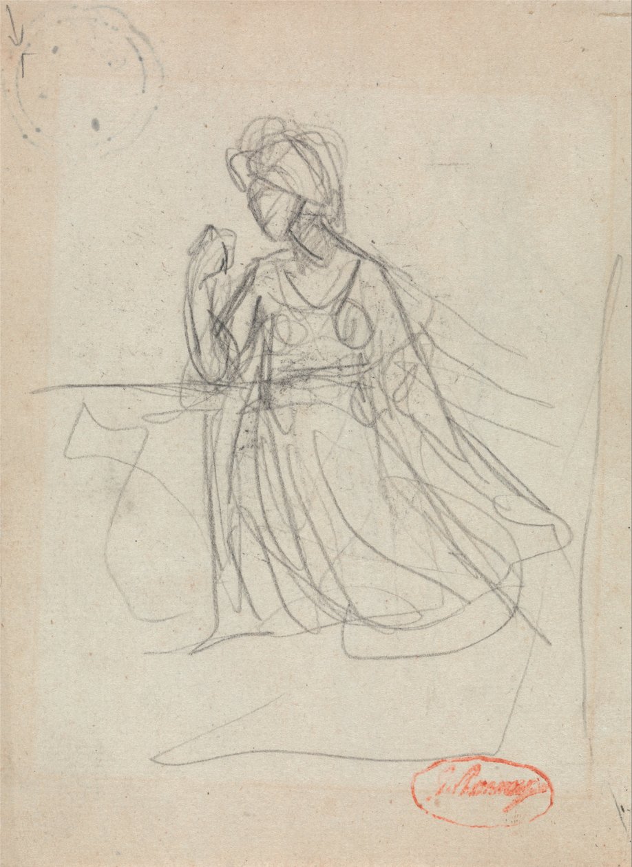 Knäböjande kvinna av George Romney