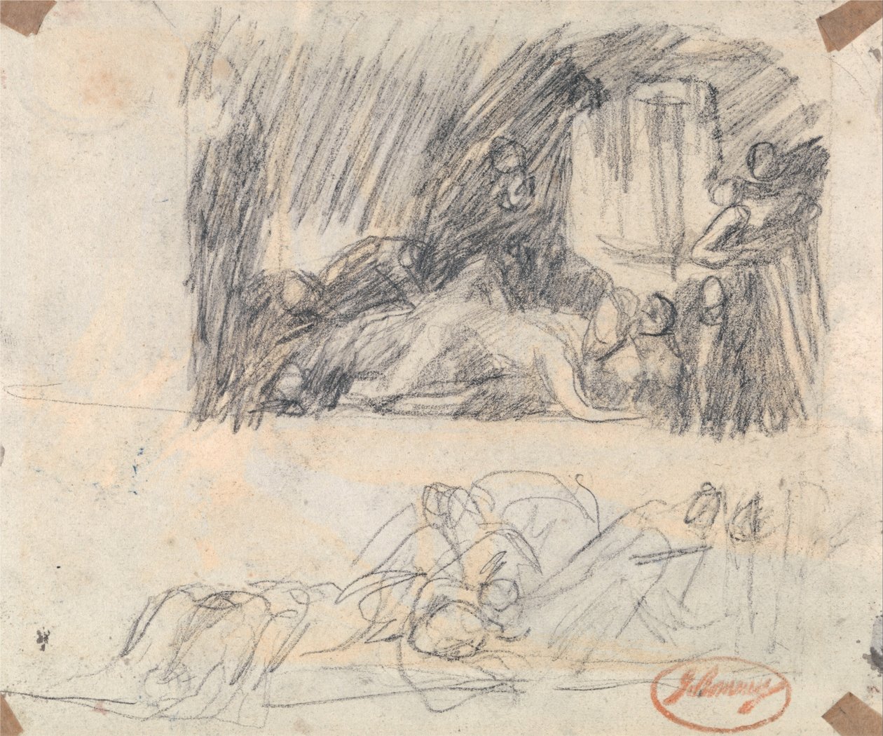 Skiss för Howard Scene av George Romney