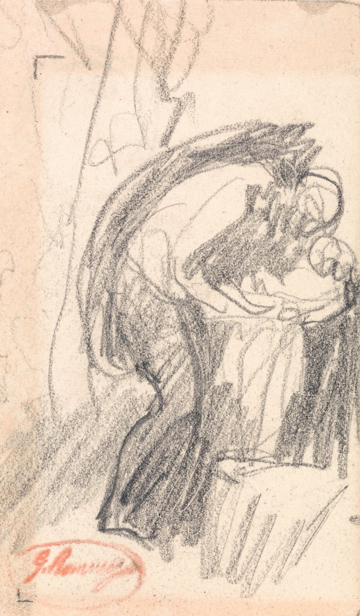 Oidentifierat ämne- En man med ett barn av George Romney
